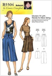 5504 Butterick Loose Longer Drawstring Shorts, Capri Pocket Pants Pattern Uncut XXL-6X Uncut
